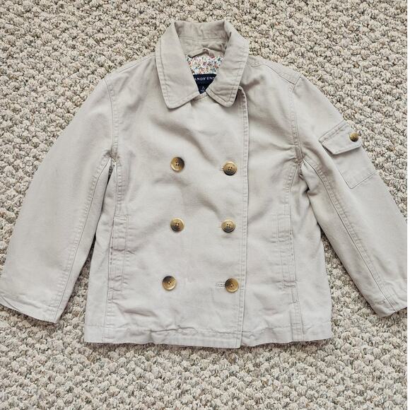 Lands' End Girl's Medium Khaki Lined Jacket Size M 5-6 100% Cotton - Picture 1 of 5